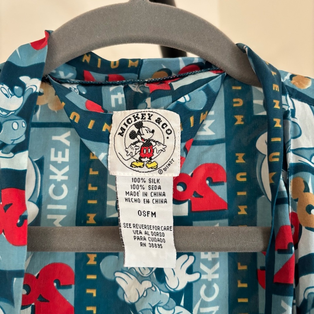 Vintage Disney Mickey Mouse Silk Robe - Picture 2 of 5